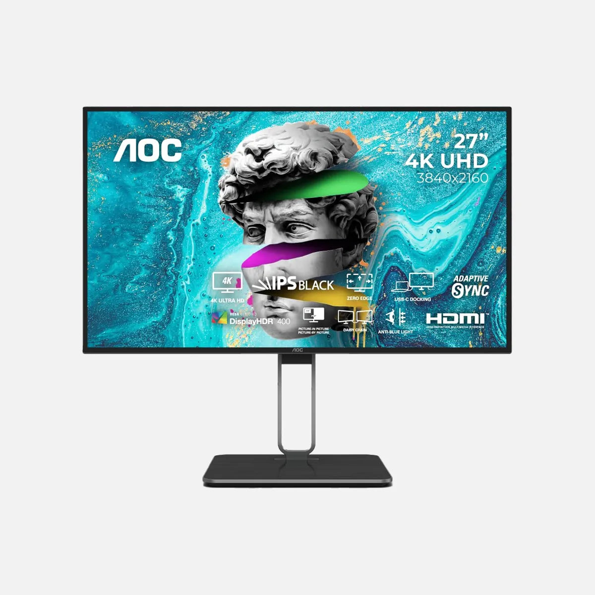AOC U27U2DP 27 Inch 4K UHD IPS Designer Monitor with in-built KVM Swit