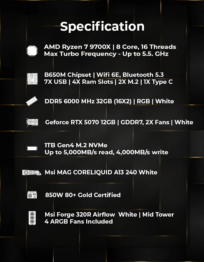 Helios Pre Built Gaming PC Specifications